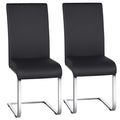 Dining Chairs Set of 2 High Back Black E166129