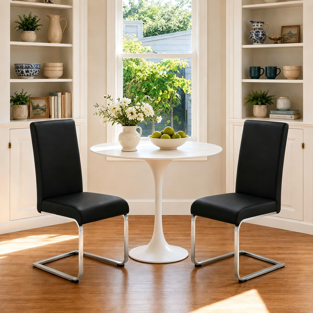 Dining Chairs Set of 2 High Back Black E166129