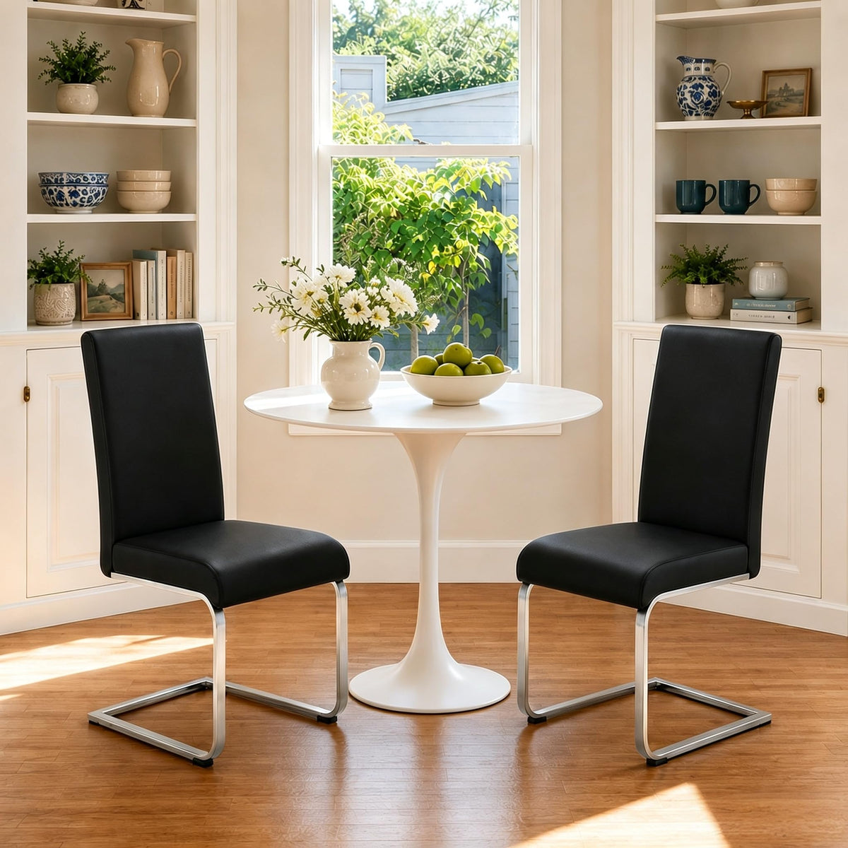 Dining Chairs Set of 2 High Back Black E166129