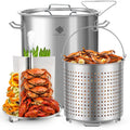 64QT Stainless Steel Stockpot with Basket S365