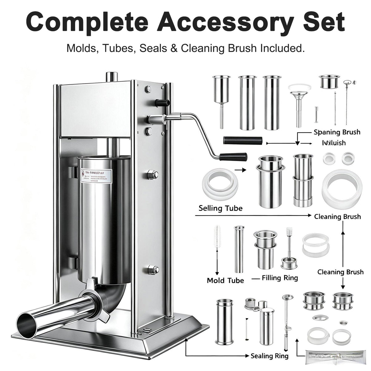 Manual Churros Maker with 4 Pastry Nozzles J40320