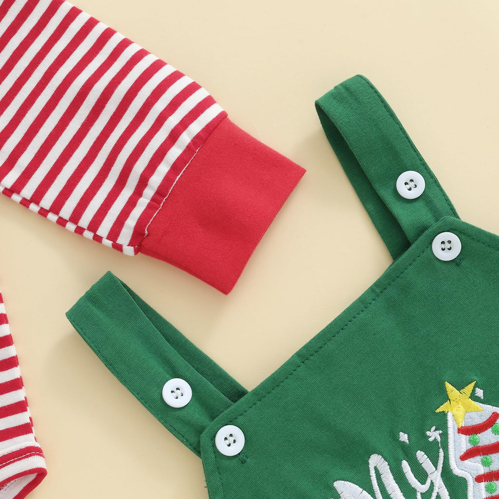 Newborn 1st Halloween 3Pcs Stripe Long Sleeve Romper Pants Hat Set H9719