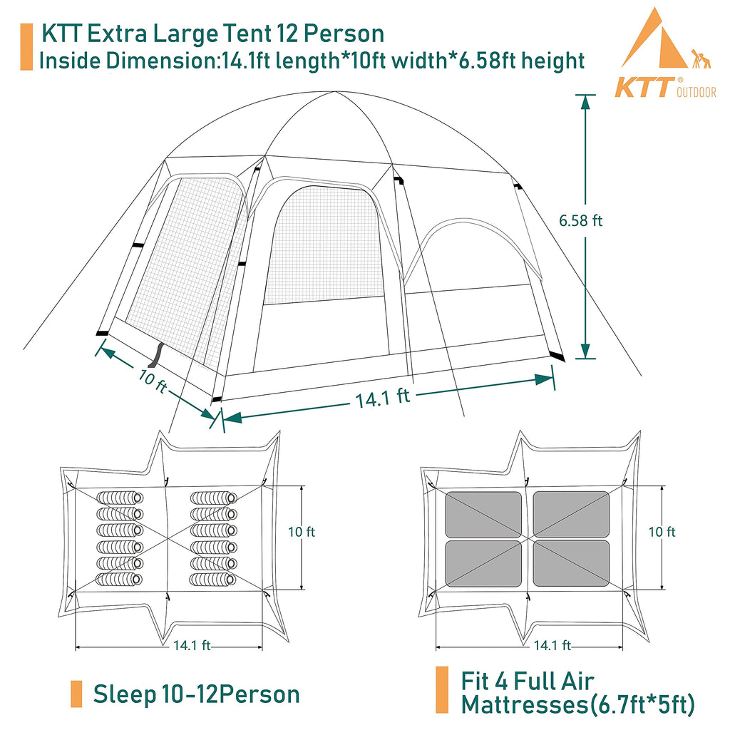 Extra Large 10-12-14 Person Cabin Tent P8538