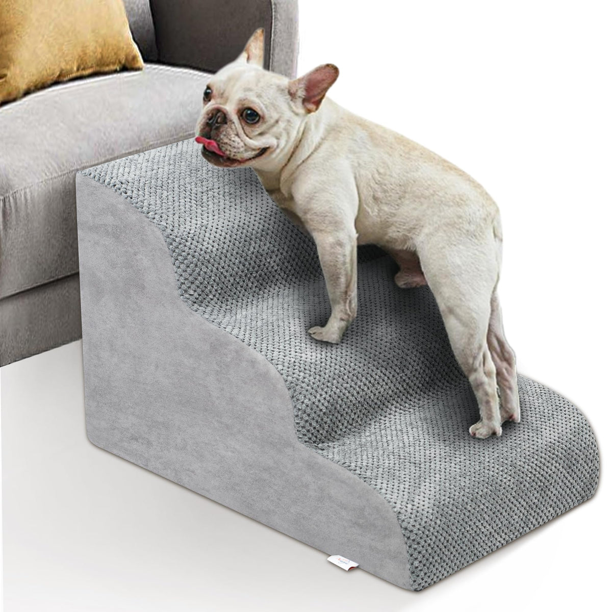 High Density Foam Dog Stairs 3 Steps Grey K280702