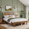 Farmhouse Wood Bed Frame with Headboard and Footboard D36615