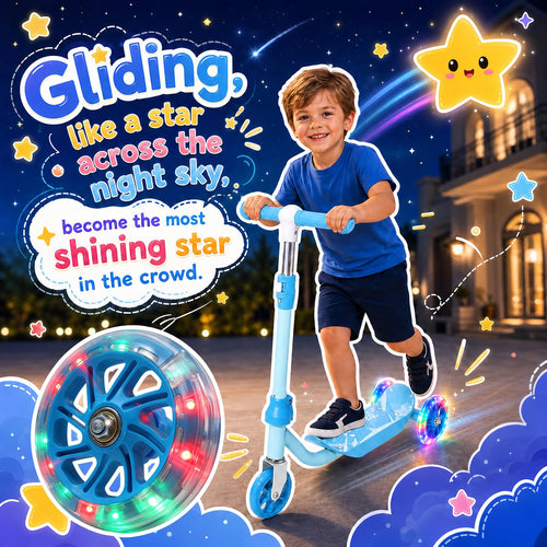 3 Wheel Kids Scooter with LED Light-Up Wheels and Adjustable Handlebar K56726
