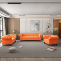 Orange Velvet Chesterfield Sofa Loveseat and Chair P147277