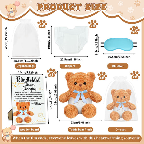 25 Pack Baby Shower Games Blindfold Diaper Changing Kit G902674