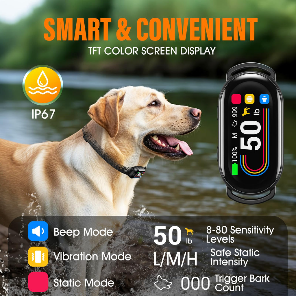 Rechargeable Smart Dog Bark Collar 4 Modes 8 Levels L50802