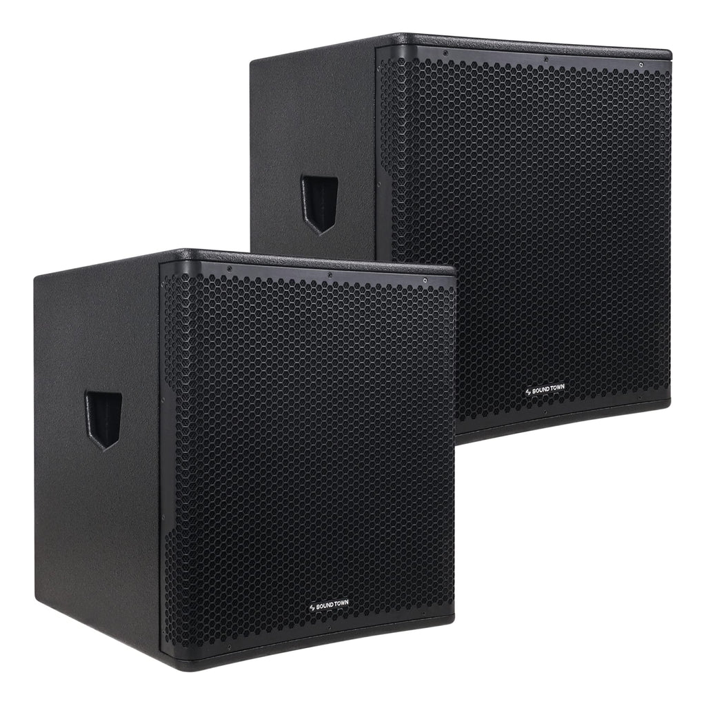 Pair of 18" 2400W Powered Subwoofers B635