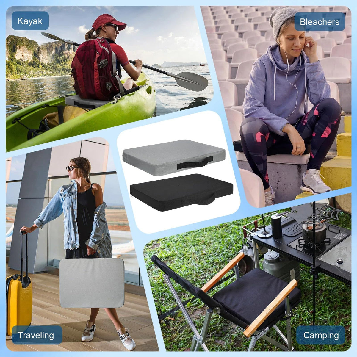 2 Pcs Stadium Seat Cushions with Handle P359
