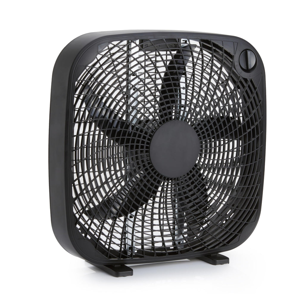 Black 20-Inch 3-Speed Box Fan with Carry Handle S482