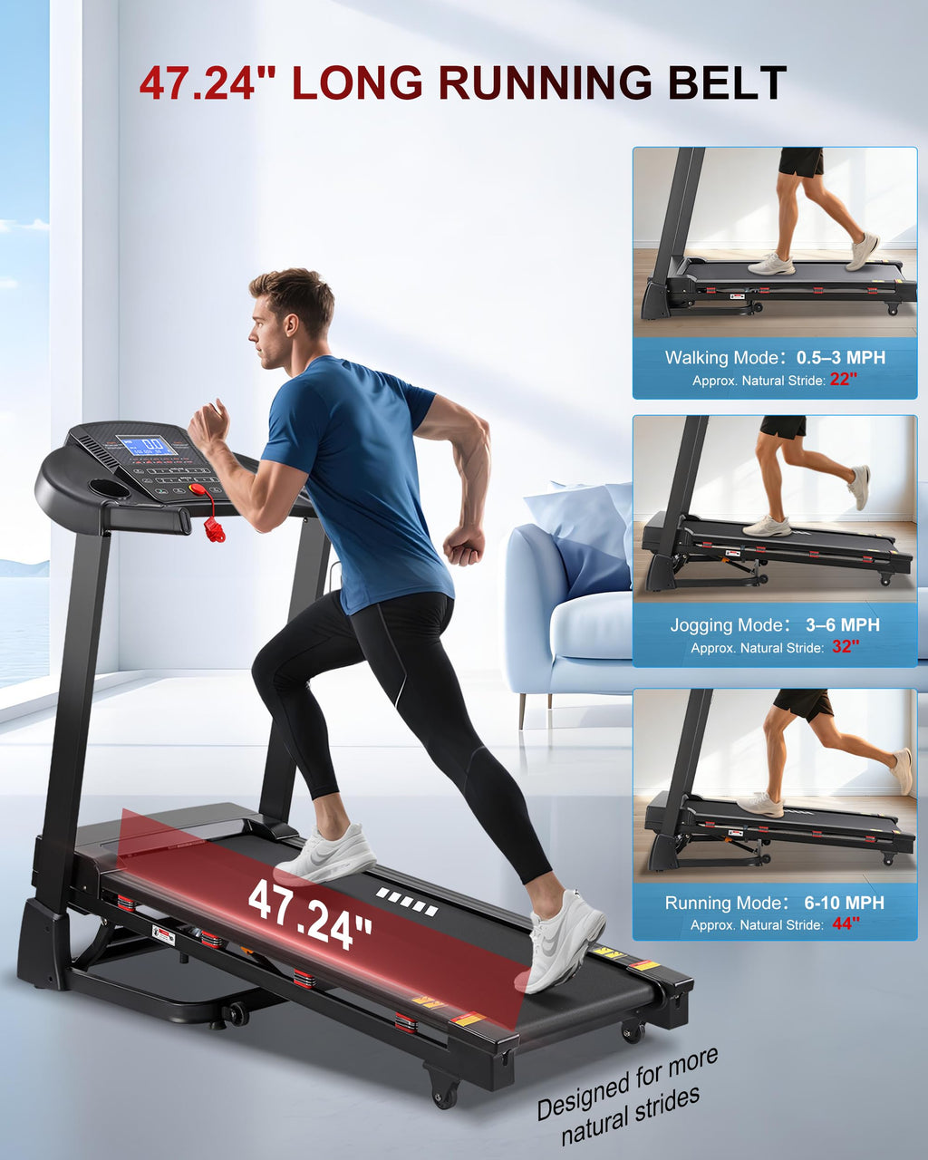 Heavy Duty Treadmill with 15-Level Auto Incline F6117