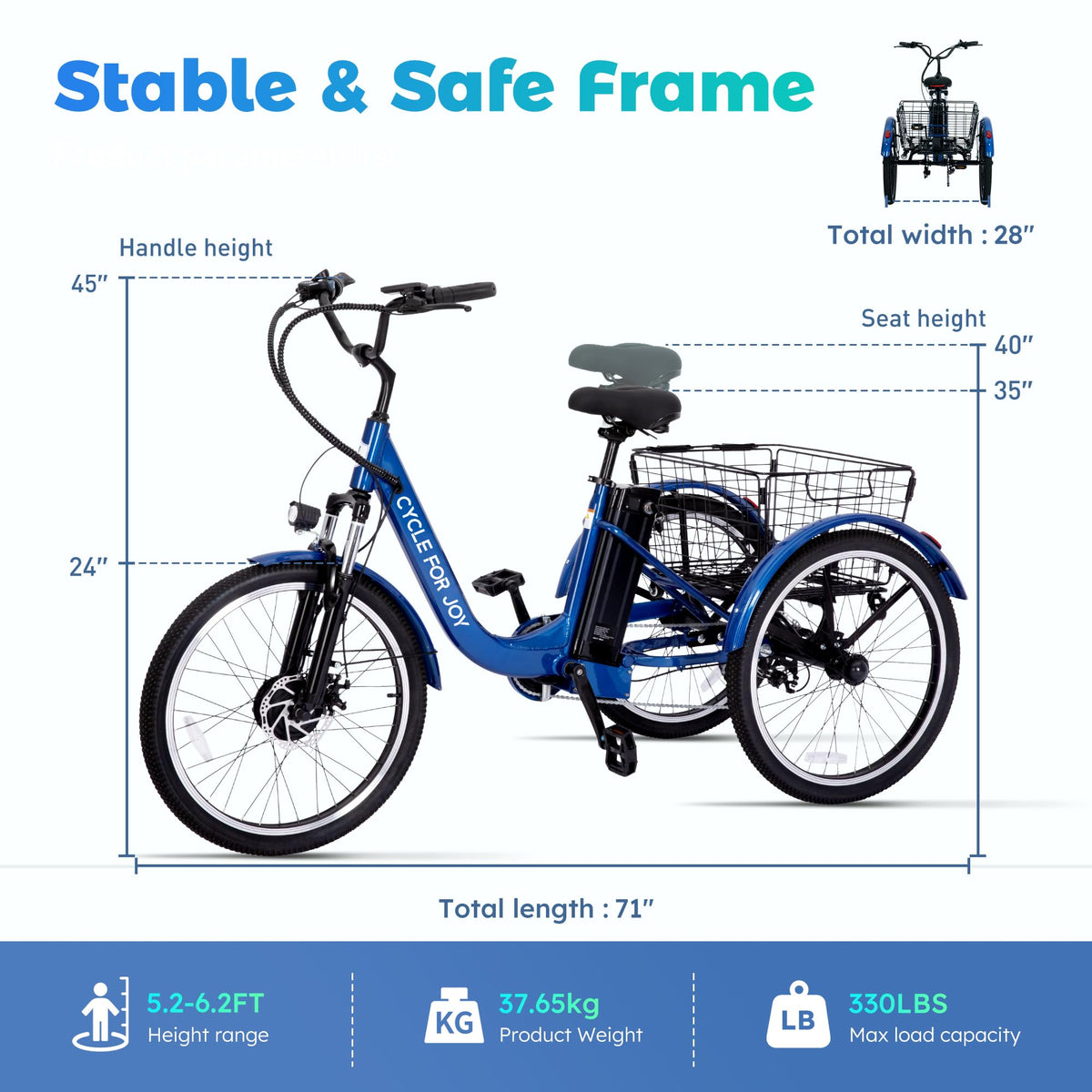 3 Wheel Electric Bike K438