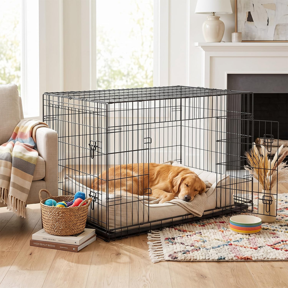 48" Double Door Crate Kennel with Divider J812626