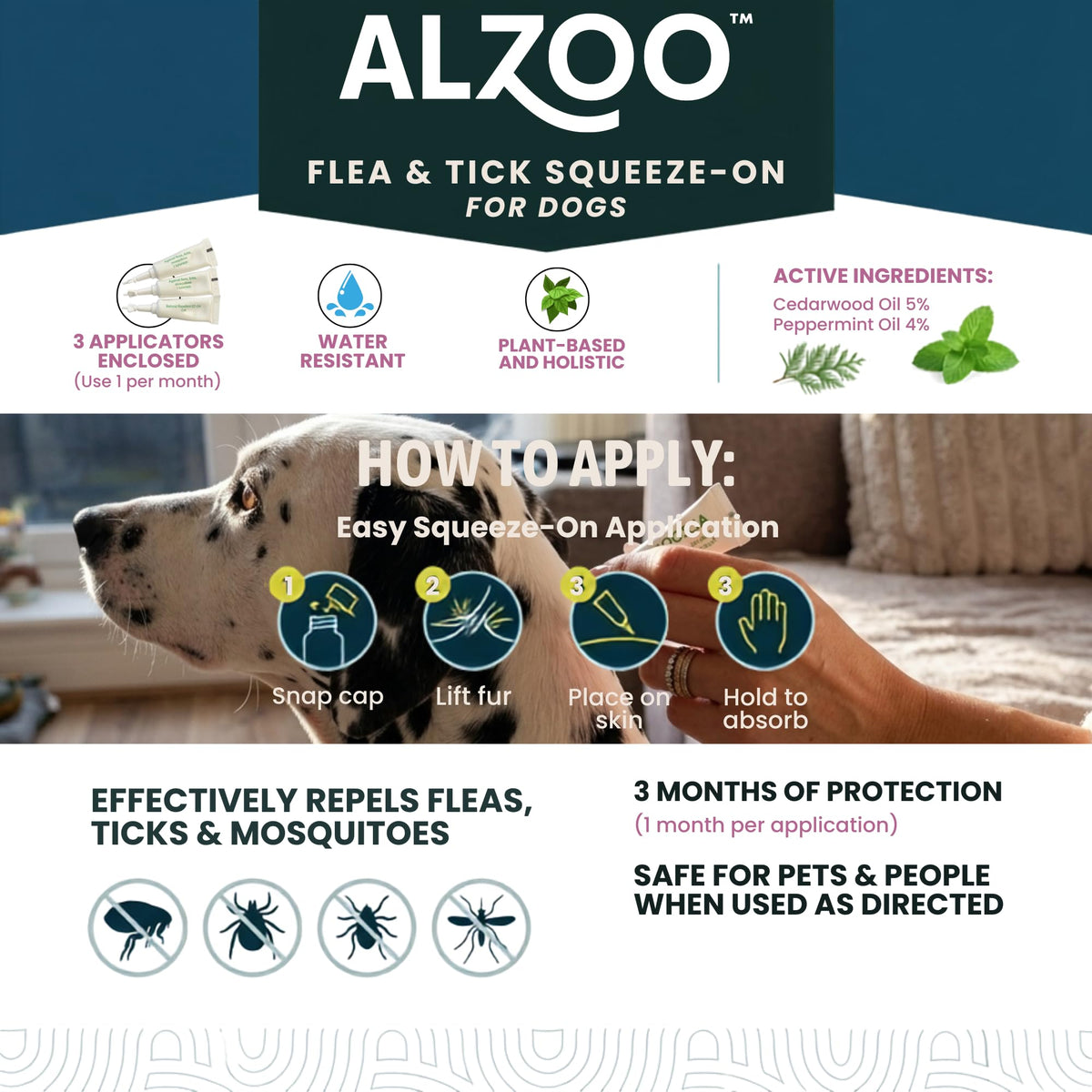 Plant Based Flea & Tick Squeeze-On for Dogs Y48075