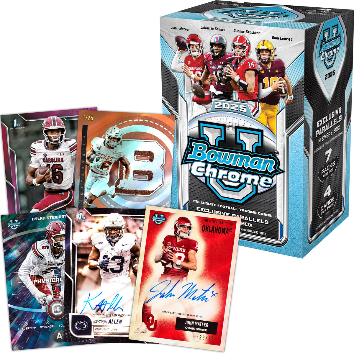 2025 Bowman University Chrome NCAA Football Value Box L676007