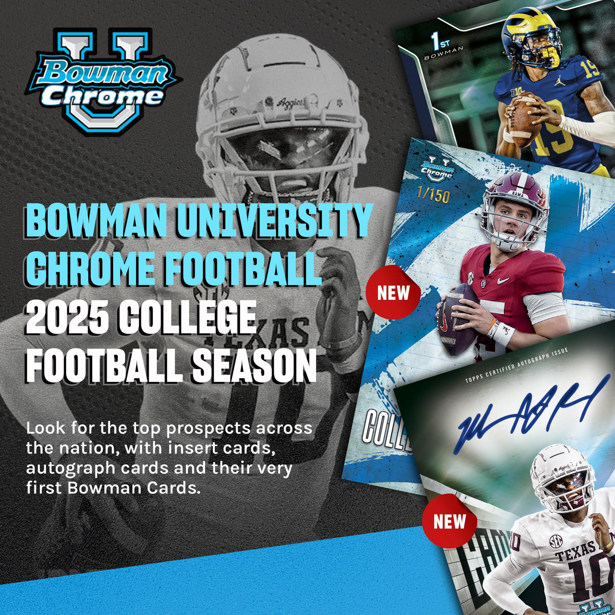 2025 Bowman University Chrome NCAA Football Value Box L676007