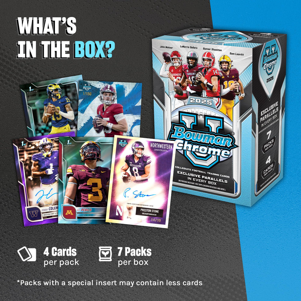 2025 Bowman University Chrome NCAA Football Value Box L676007