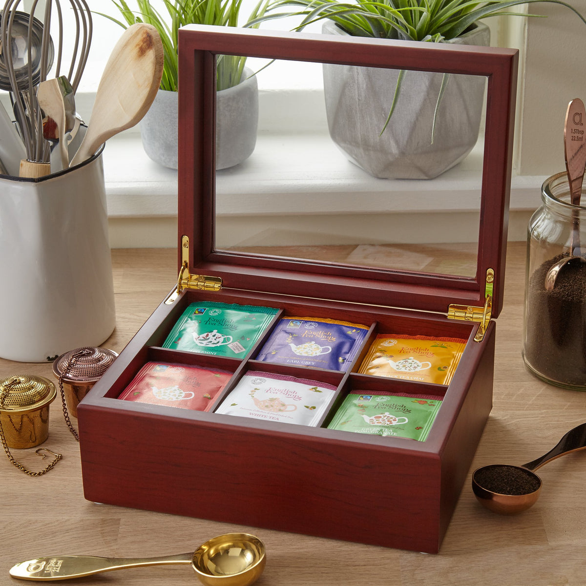Wooden Tea Bag Organizer E99190