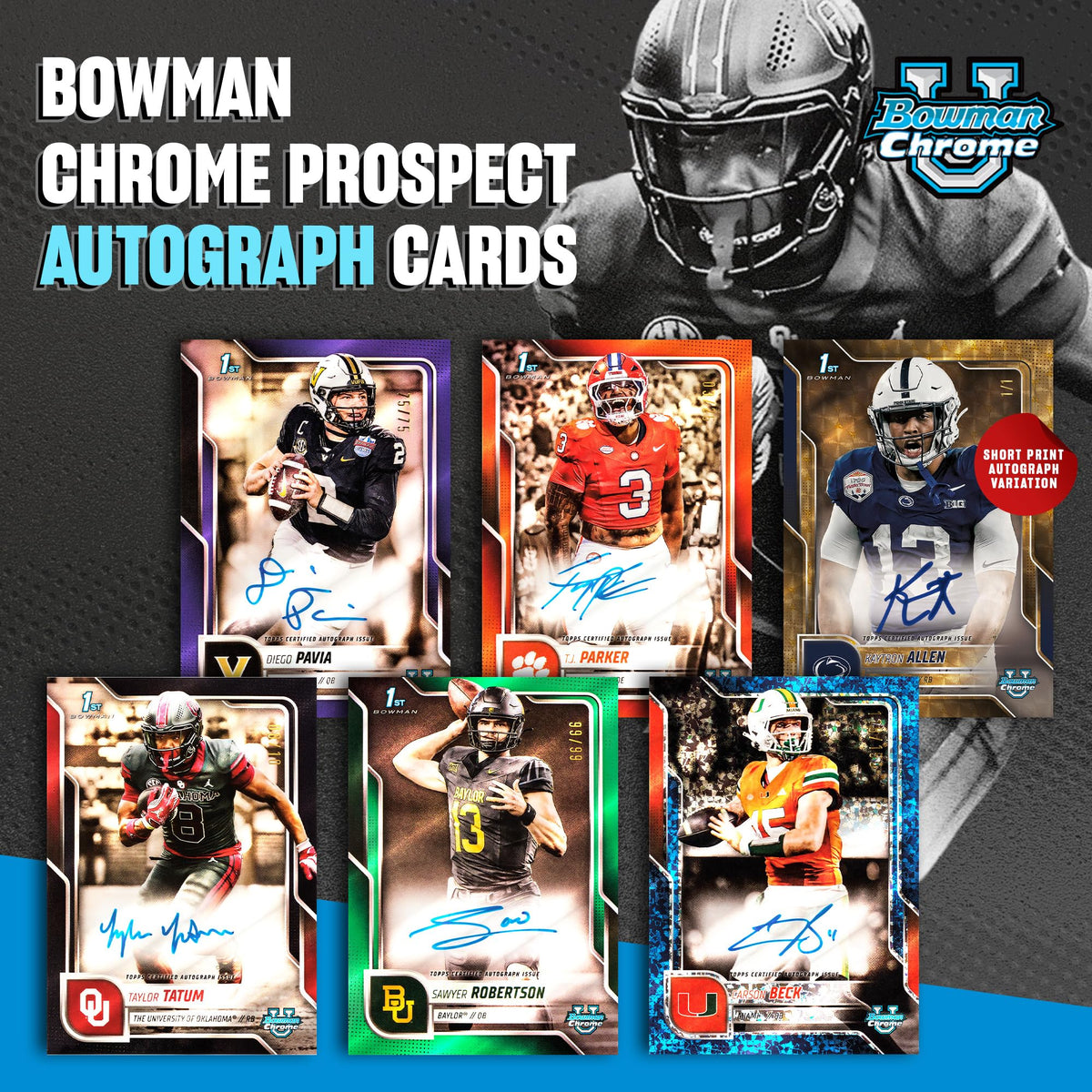 2025 Bowman University Chrome NCAA Football Value Box L676007