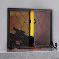 Hinged Fireplace Screen Iron Frame Fire Guard M1386